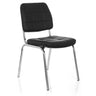 Silla de cuatro patas PICENO V negra con tapizado acolchado y estructura metálica brillante de hjh OFFICE