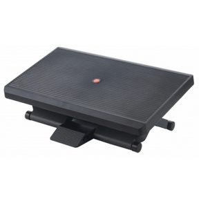 Reposapiés negro PIEDINO STRIPE PRO con superficie acanalada y palanca de ajuste de hjh OFFICE