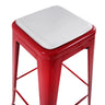 Cojín del asiento PILOW II blanco sobre un taburete de metal rojo de hjh OFFICE