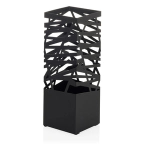 Soporte para paraguas negro PLUVARIS con patrón de rejilla geométrica en la parte superior de hjh LIVING