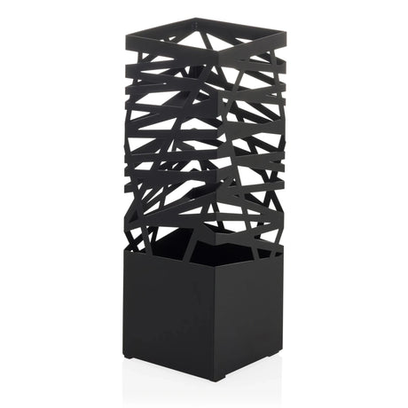 Soporte para paraguas negro PLUVARIS con patrón de rejilla geométrica en la parte superior de hjh LIVING