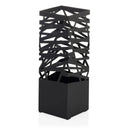 Soporte para paraguas negro PLUVARIS con patrón de rejilla geométrica en la parte superior de hjh LIVING