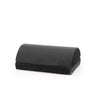 Reposapiés negro Podi Velvet 1 con una superficie acolchada y semicircular de hjh OFFICE