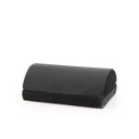 Reposapiés negro Podi Velvet 1 con una superficie acolchada y semicircular de hjh OFFICE
