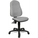 Silla Home Office POINT 60 con tapizado de tela gris y base de estrella negra con ruedas de Topstar