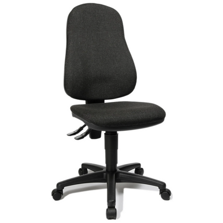 Silla Home Office POINT 60 con tapizado de tela color antracita y base con ruedas de Topstar