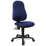 Silla Home Office POINT 60 con tapizado de tela azul oscuro y base negra de Topstar