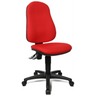 Silla Home Office POINT 60 con tapizado de tela roja y base de estrella negra con ruedas de Topstar