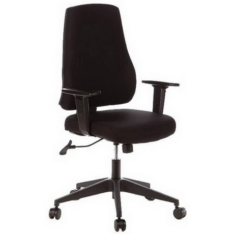 Schwarzer Profi-Bürostuhl PRO-TEC 100 mit Armlehnen und Rollenkreuz von hjh OFFICE