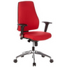 Silla de oficina profesional PRO-TEC 200 roja con reposabrazos negros y base brillante de hjh OFFICE