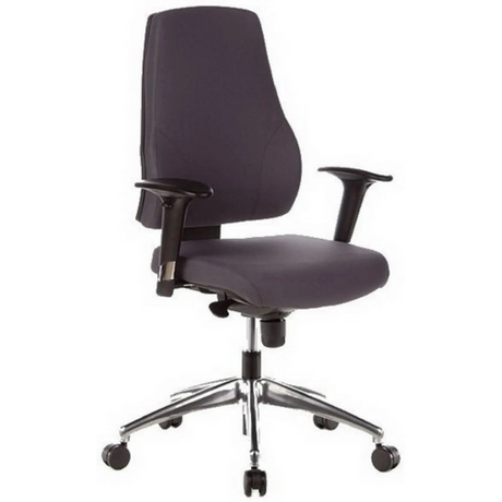 Silla de oficina profesional PRO-TEC 200 en antracita con reposabrazos y base pulida de hjh OFFICE