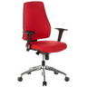 Roter Profi-Bürostuhl PRO-TEC 200 mit schwarzen Armlehnen und glänzendem Fußkreuz von hjh OFFICE