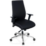 Silla de oficina profesional PRO-TEC 250 en negro con reposabrazos y base de estrella plateada con ruedas de hjh OFFICE