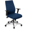 Silla de oficina profesional PRO-TEC 250 con tapizado de tela azul oscuro y base plateada de hjh OFFICE
