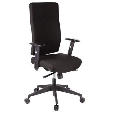 Silla de oficina profesional PRO-TEC 300 negra con respaldo alto y reposabrazos sobre ruedas de hjh OFFICE