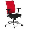 Silla de oficina profesional PRO-TEC 350 en negro-rojo con reposabrazos y base de aluminio de hjh OFFICE