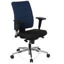Silla de oficina profesional PRO-TEC 350 en azul y negro con reposabrazos y base de aluminio de hjh OFFICE