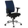 Silla de oficina profesional PRO-TEC 350 en azul y negro con reposabrazos y base de aluminio de hjh OFFICE