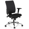 Profi-Bürostuhl PRO-TEC 350 mit schwarzem Bezug, Armlehnen und einem silbernen Fußkreuz von hjh OFFICE