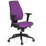 Profi-Bürostuhl PRO-TEC 500 mit lila Stoffbezug, schwarzen Armlehnen und Rollenkreuz von hjh OFFICE