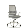 Silla Home Office PROFONDO ECO W gris con respaldo de malla y base blanca de hjh OFFICE
