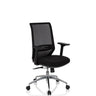 Silla de oficina profesional PROFONDO negra con respaldo de malla y base pulida de hjh OFFICE