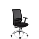 Silla de oficina profesional PROFONDO negra con respaldo de malla y base pulida de hjh OFFICE