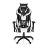 Silla gaming PROMOTER I en combinación de colores blanco y negro con cojines cervical y lumbar de hjh OFFICE