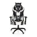 Silla gaming PROMOTER I en combinación de colores blanco y negro con cojines cervical y lumbar de hjh OFFICE