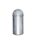 Papelera PUSH 35L de cromo brillante con tapa push de hjh OFFICE
