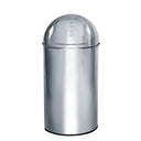Papelera PUSH 50L de cromo brillante con tapa push de hjh OFFICE