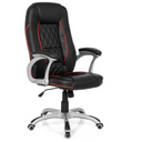 Silla gaming RELAX AB100 en color negro con franjas decorativas rojas y patrón acolchado de MyBuero