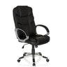 Sillón de oficina Home Office RELAX BY155 negro con tapicería de cuero sintético y base plateada de MyBuero
