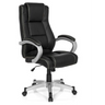 Silla gaming RELAX CL180 negra con tapizado de cuero sintético y reposabrazos plateados de MyBuero