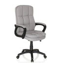 Sillón de oficina Home Office RELAX CX 120 con tapizado de tela gris y reposabrazos negros de MyBuero