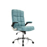 Sillón de oficina Home Office RELAX WD 100 con tapizado de tela verde menta y base brillante de MyBuero
