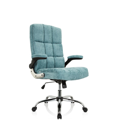 Sillón de oficina Home Office RELAX WD 100 con tapizado de tela verde menta y base brillante de MyBuero