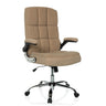 Sillón de oficina Home Office RELAX WD 100 con funda de pana beige y base brillante de MyBuero
