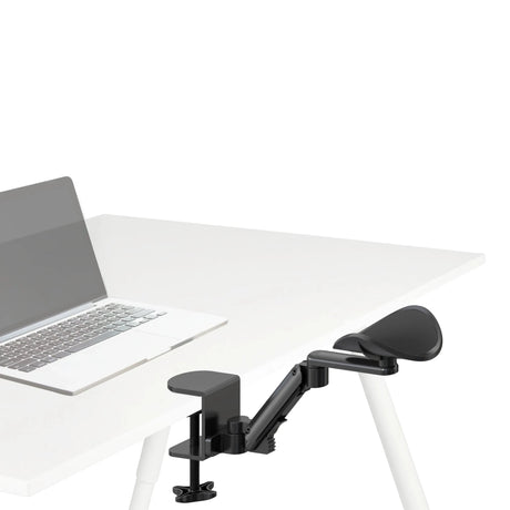 Apoyabrazos negro RELEX RT1 con fijación a la mesa y brazo articulado ajustable de hjh OFFICE