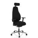 Silla alta gama RESISTIO con tapizado negro, reposacabezas y reposabrazos de hjh OFFICE