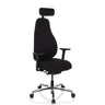 Silla alta gama RESISTIO con tapizado negro, reposacabezas y reposabrazos de hjh OFFICE