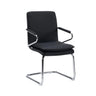Silla de viga voladiza Rovento V negra con estructura de cromo brillante y asiento acolchado de hjh OFFICE