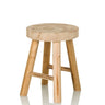 Taburete marrón RUSTIKO W de madera clara con asiento redondo y cuatro patas de hjh LIVING