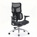 Silla de oficina profesional S100-M301 con malla negra y base de aluminio pulido de Sihoo