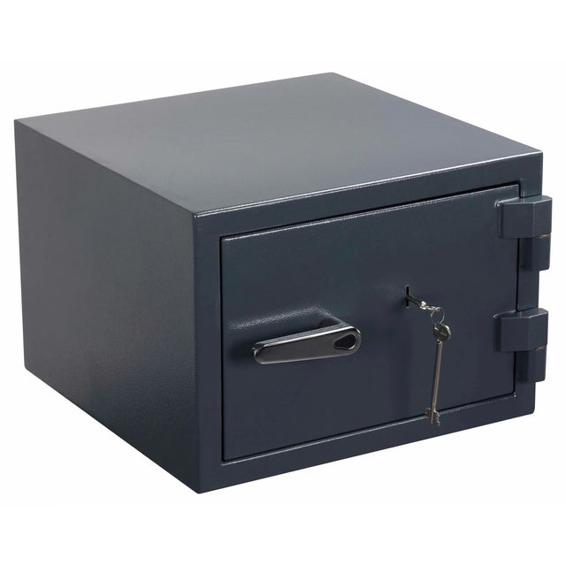 Caja fuerte Safe Compact Pro de color antracita con un pomo de puerta y dos llaves de hjh OFFICE