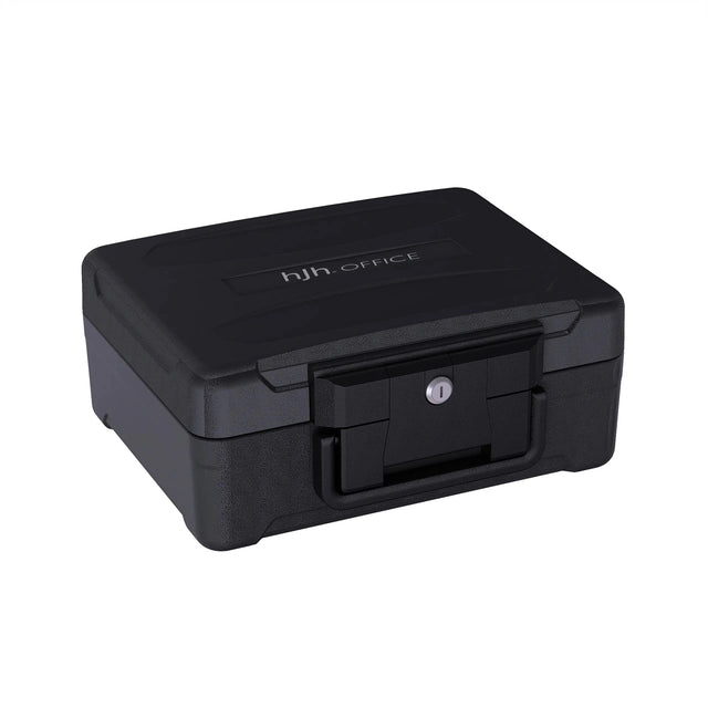 Caja fuerte negra Safe Compact Slim con carcasa robusta y una cerradura de hjh OFFICE