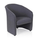Sillón tapizado SAN JUAN en gris oscuro con respaldo y reposabrazos redondeados de hjh OFFICE