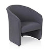Sillón tapizado SAN JUAN en gris oscuro con respaldo y reposabrazos redondeados de hjh OFFICE