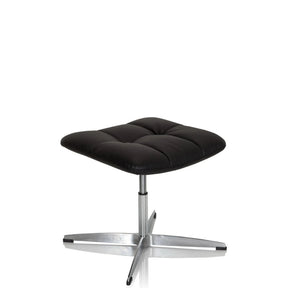 Taburete tapizado SARANTO negro de cuero sintético con base metálica de cuatro brazos de hjh OFFICE
