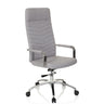 Silla Home Office SARANTO PLUS en gris claro con respaldo acolchado y base de aluminio de hjh OFFICE